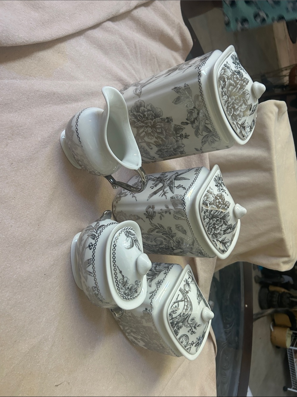 222 Fifth Vintage 5-Piece Porcelain Tea and Coffee Set- Made in China